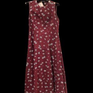 Marni Crew Neck Knee-Length Red Midi Dress Size 42 Made in Italy